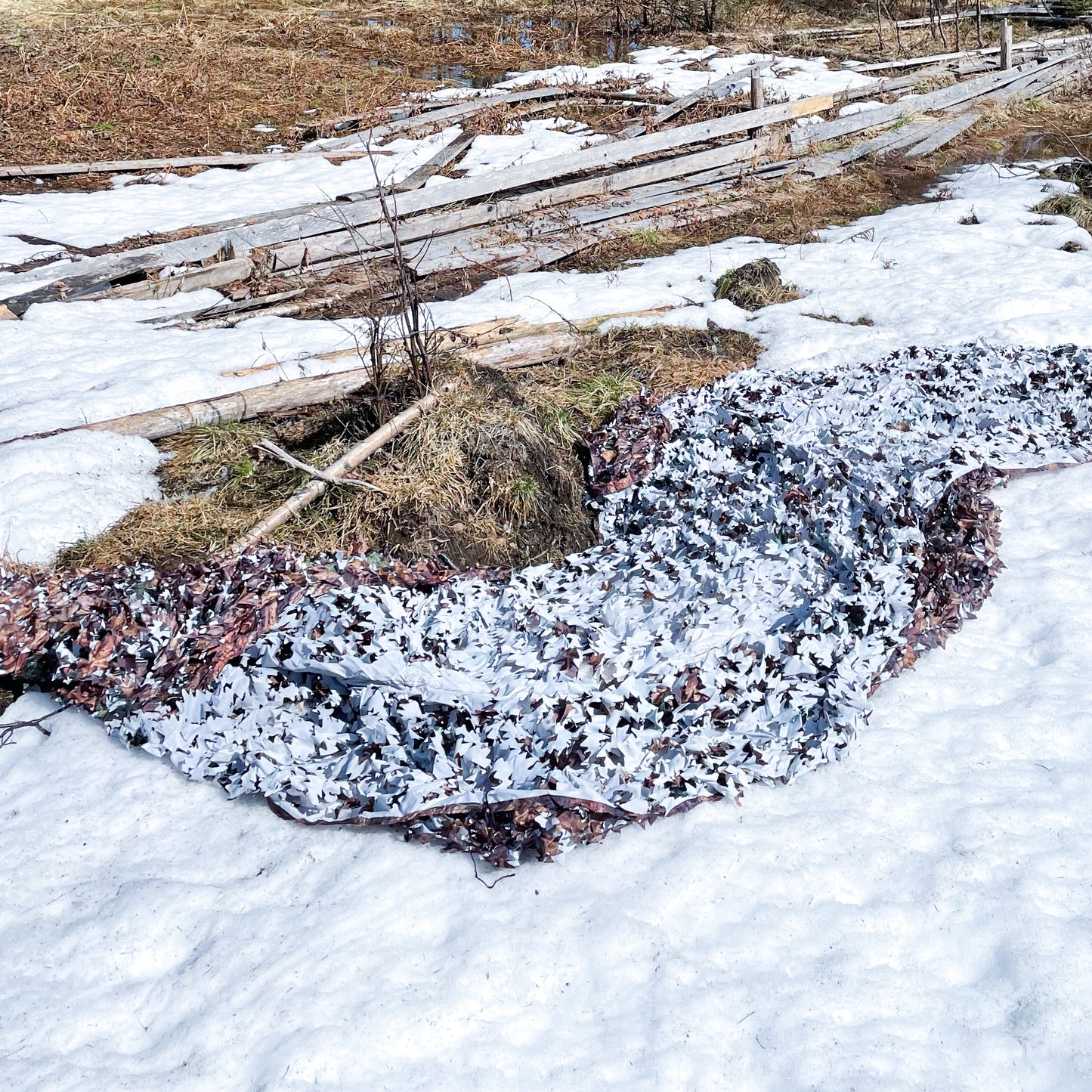 CAMO NET SNOW/ SOLID BROWN